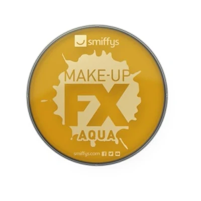 Imagen de Smiffys Maquillaje FX Smiffy, Aqua pintura facial y de cuerpo, dorado metálico, 16ml, a base agua