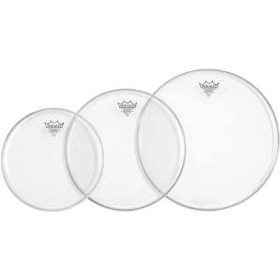 Imagen de Remo Percusión Emperor Transparente ProPack 10&quot;, 12&quot;, 16&quot; PP 1422 BE