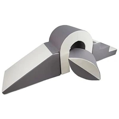 Imagen de Velinda Conjunto Puente de 4 Bloques para Jugar niños jardín Infancia (Color: Blanco,Gris)