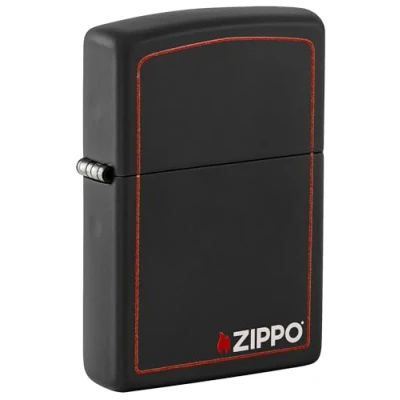 Imagen de Zippo Logo Mechero, Unisex Adulto, Black Matte, 3.5x1x5.5 cm