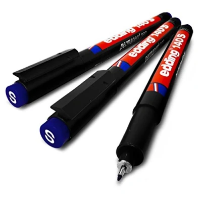 Imagen de Edding 140S Stylo permanente Pointe Superfine 0,3 mm Lot de 3 Bleu