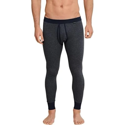Imagen de Schiesser Lange Unterhose mit Eingriff Feinripp Melange Ropa Interior de Hombres, Azul Oscuro, M