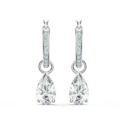 Imagen de Swarovski Pendientes Attract, Talla pera, Blancos, Baño de rodio