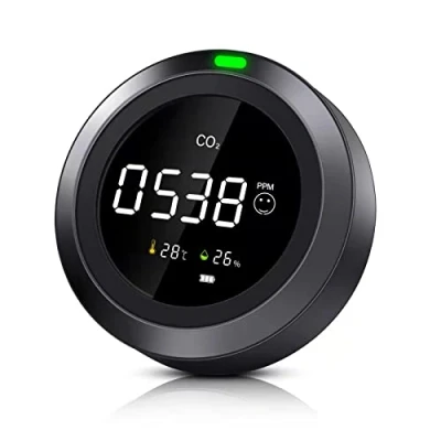 Imagen de Therm La Mode Monitor de Calidad del Aire Interior Detecta Temperatura y Humedad Dióxido Carbono, Medidor CO2 NDIR Preciso, Adecuado para el Hogar, Oficina Escuela
