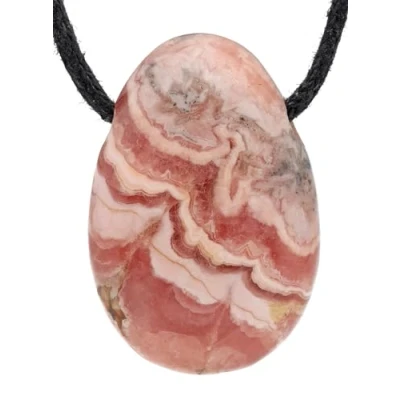 Imagen de Lebensquelle Plus colgante de gota rodocrosita, Piedra tamboreada con cinta algodón, piedras preciosas de, semipreciosa, Rodocrosita