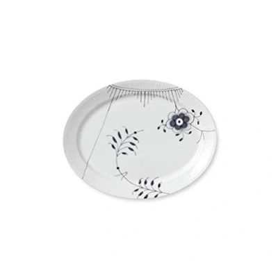 Imagen de Royal Copenhagen Black Fluted Mega 1017039 Plato ovalado (porcelana, 33,4 cm), color blanco y negro