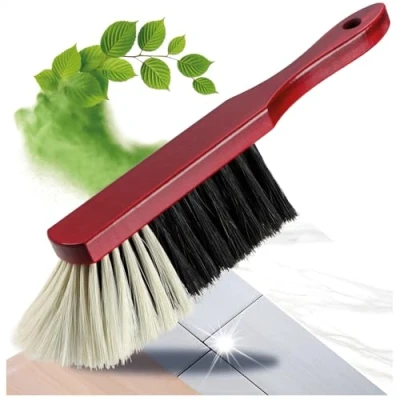 Imagen de com four® Escoba de Mano Madera con cerdas Crin Agujero para Colgar Aprox. 30 cm (1 Pieza)