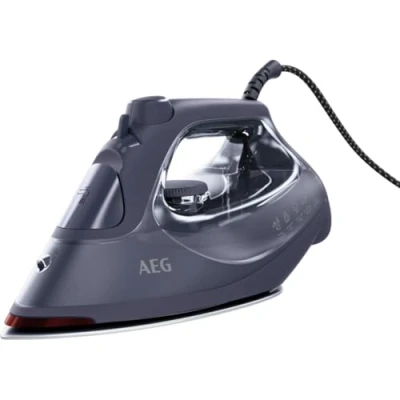 Imagen de AEG SI6 1 4MN Plancha de Vapor 2500W, Golpe 200g/min, Continuo 40g/min, Función Antigoteo y Antical, Suela Cerámica, Sensor Apagado, Calentamiento Rápido, 330ml, Azul