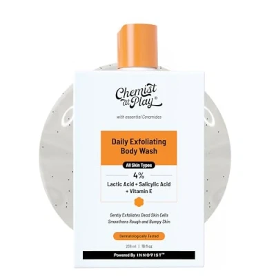 Imagen de Chemist at Play Body Wash Exfoliating for Dry Rough Bumpy Strawberry Skin with 1% Salicylic Acid 2% Lactic and Ceramides Men Women 236 ml