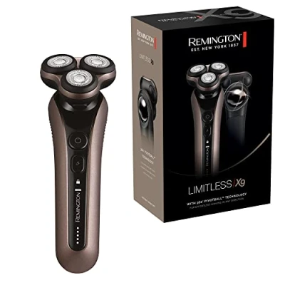 Imagen de Remington X9 Limitless Afeitadora Rotativa, Máquina de Afeitar Inalámbrica, Cabezal Pivotante PivotBall 360, Tecnología PowerSense, Cuchillas Flexibles, 60 min Autonomía, Resistente al Agua