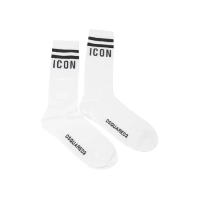 Imagen de DSQUARED2 ICON MID CREW Calcetines, Hombre, Talla: 41 42, White/black