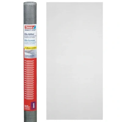 Imagen de tesa® Insect Stop Rollo de Recambio para Mosquitera Aluminio Malla Ajustable Resistente a los rayos UV 120 cm x 250 Gris