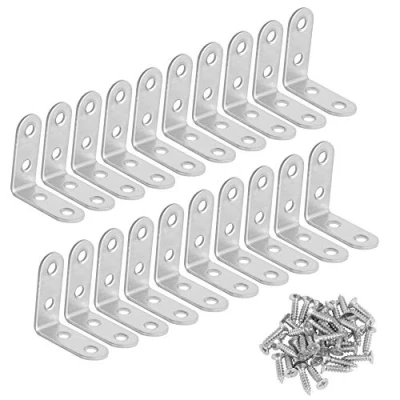 Imagen de Soporte de Esquina 90 Grados ángulo Acero Inoxidable en Forma L 20 Piezas Corner Brace con 80 Tornillos 40*40mm
