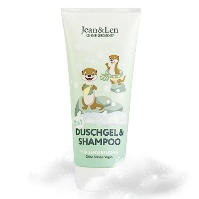 Imagen de Jean&amp;Len 2in1 Champú y gel de ducha para pieles sensibles, limpieza especialmente suave la piel el cabello los niños, no pica en ojos, pH optimo piel, 200 ml