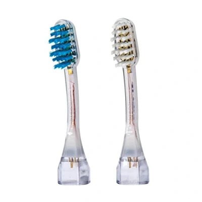 Imagen de emmi dent 2x Cabezales de Cepillo Dientes Ondulados M2 (1x azul + 1x blanco) I Cepillos Recambio, Ideales Para Desiguales (en Onda) Ultrasónicos Platinum