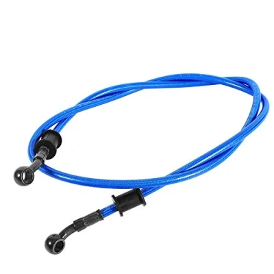 Imagen de Keenso manguera de aceite motocicleta, 50 cm 120 línea embrague freno acero trenzado 4 colores (600 mm azul) Cambio del sistema