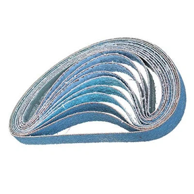 Imagen de MASO HA0147C Correas de lijado abrasivas, 10 mm x 330 mm, grano 80, bandas metal para lijadora herramientas eléctricas, paquete unidades, color azul