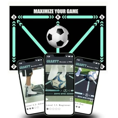 Imagen de GRANTY Alfombra Entrenamiento Futbol con APP Futbol, Entrenamiento, Tapete para Enfrenamiento Alfombrilla
