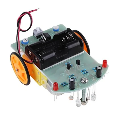 Imagen de Walfront Kit de Robot Coche Inteligente Conjunto Componentes Electrónicos Rastreador Línea