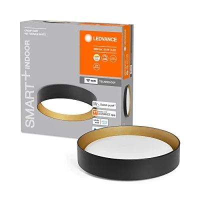 Imagen de LEDVANCE SMART+ ORBIS WiFi Deckenleuchte Kurt, 30W, 3550lm, 450mm, regulierbares Weißlicht (2700K 6500K), dimmbar, steuerbar per App, kompatibel mit Amazon, Google und Co., Schutzklasse IP20