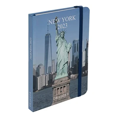 Imagen de DRAEGER PARIS Agenda de bolsillo ciudad Nueva York enero dic 2023 12 fotos 11,5 x 16 cm Tapa dura marca page organization 7 idiomas 1 semana en 2 páginas Papel certificado FSC®