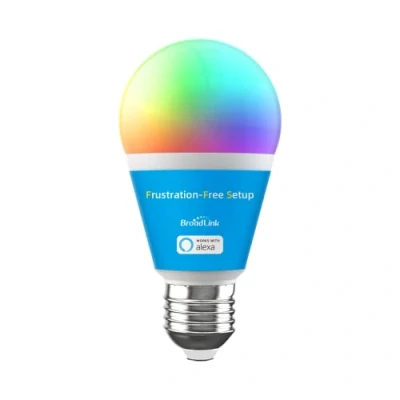 Imagen de BroadLink Bombillas inteligentes de configuración fácil (FFS), solo funcionan con Alexa, BLE Mesh, led A60 E27 cambio color, 9 W, 800 lm, 1 unidad, clase energética F