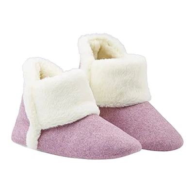 Imagen de DUNLOP Zapatillas Casa Mujer Altas, Pantuflas Forro Polar Suave, Bota con Suela Antideslizante, Regalos Para y Chica Adolescente (39 EU, Rosa, numeric_39)