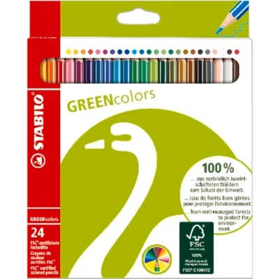 Imagen de Lápiz de color ecológico STABILO GREENcolors Fabricado con madera certificada FSC Estuche 24 colores