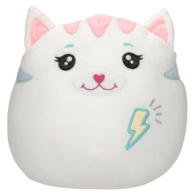 Imagen de Depesche 13040 Ylvi Swoppies Gato Blanco, con Efecto Luminoso, Rayo y Orejas Puntiagudas, Peluche de 20 cm Altura Aprox, Multicolor, One Size