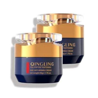 Imagen de crema para arrugas Qingling, eliminar facial reafirmante y antiarrugas con polipéptidos reduce las líneas finas (100ML)