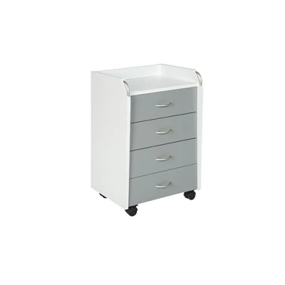 Imagen de Inter Link Pedestal rodante con cajones de escritorio independiente Mueble Cajonera 4 Blanco y Gris Printi