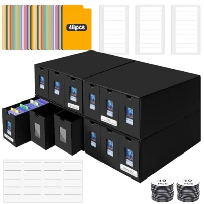 Imagen de BILIPLE Caja Cartas para 7200 Cartas, Card Deck Box con 48 Divisores, Magic The Gathering, Cajas de Almacenamiento Tarjetas Coleccionables TCG MTG PTCG Yugioh