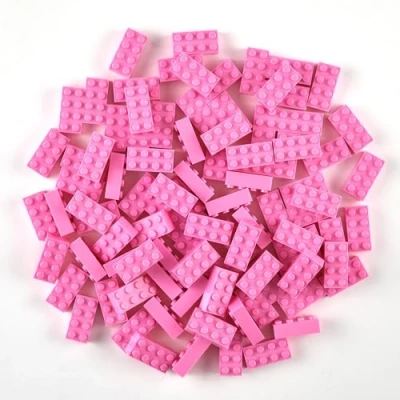 Imagen de Strictly Briks Classic Bricks Set de Ladrillos para Construir 2 x 4 100% Compatible con Todas Las Grandes Marcas Rosa 96 Piezas