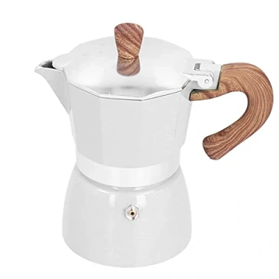Imagen de Cafetera Espresso Italiana Moka 3 Tazas (150ml), Aluminio(Blanco)