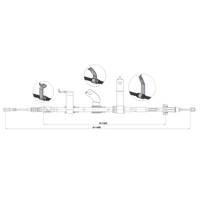 Imagen de METZGER 1.KI016 Cable de Freno Mano Atrás izquierda 1680/1455 Discos