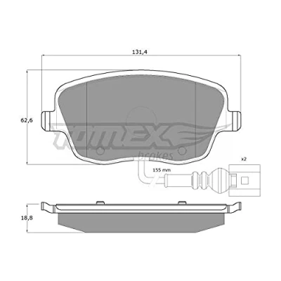 Imagen de TOMEX brakes TX 13 591 Juego de pastillas freno Eje delantero con contacto avisador desgaste SEAT: Ibiza 3, Córdoba II Berlina, I Vario
