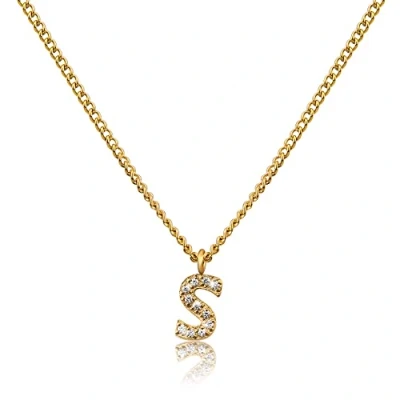 Imagen de GD GOOD.designs Cadena de letras oro para señoras I Collar chapado en 18 quilates con iniciales circonita acero inoxidable dorado