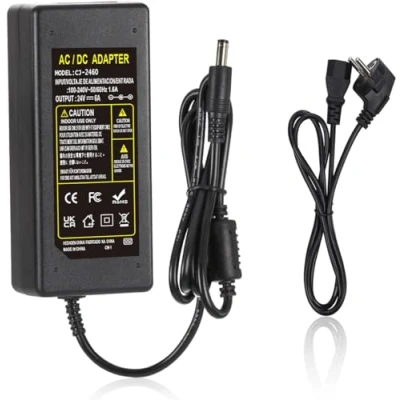Imagen de Adaptador de Fuente alimentación 24V 6A, LED 100 240V AC/DC Transformador salida DC 5.5mm x 2.1mm universal 144W para 5050 3528 Strip