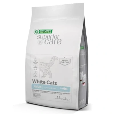 Imagen de Nature&#039;s Protection Superior Care Alimento seco sin cereales para gatos adultos, con arenque todas las razas, de piel clara, manchas lágrimas, bolas pelo, 1,5 kg.