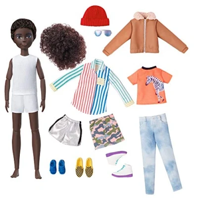 Imagen de Creatable World Figura Unisex, Muñeco Articulado, Pelucas Pelo Rizado Camiseta Zebra (Mattel GKV49) , color/modelo surtido