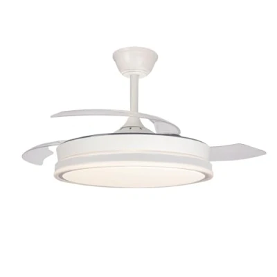 Imagen de Ventilador De Techo Cristalrecord Led Supereco Regulable Con Control Remoto 45w 3cct 4400lm Ip20 Ø106cm Blanco