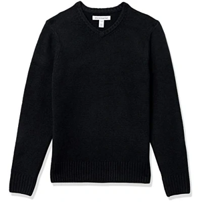 Imagen de Amazon Essentials Jersey de Manga Larga con Cuello en Pico y Tacto Suave Hombre, Negro, XXL