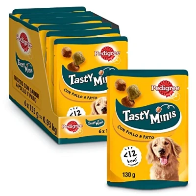 Imagen de Pedigree Tasty Mini Snacks para perros sabor Pollo y Pato (Pack de 6 x 130g)