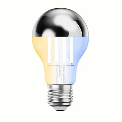 Imagen de ledscom.de bombilla LED E27, A60, blanco cálido frío (2700 7000 K), 4,8 W, 486lm, Smart Home, WLAN, Alexa, espejo de cabeza (plateado), bombilla, casquillo bajo consumo,