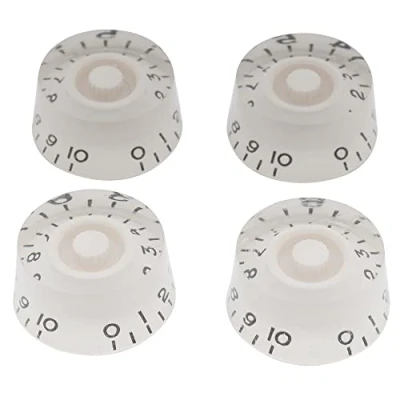 Imagen de Musiclily Métrica 6mm Botones de Potenciómetros Guitarra Speed Knobs Perillas Control para Eléctrica Epiphone Les Paul, Blanco (4 Piezas)