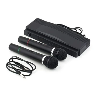 Imagen de tempo di saldi Kit de par micrófonos inalámbricos con Receptor Profesional para Karaoke.