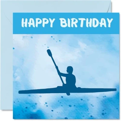 Imagen de tarjetas de cumpleaños deportivas para mujeres y niñas, canoa en deporte, tarjeta amiga, hermana, hija, sobrina, compañera equipo, 145 mm x mm, felicitación