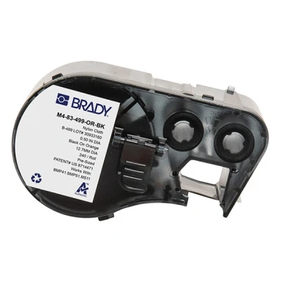 Imagen de BMP41 Brady M4 83 499 OR BK etiquetas de tejido nailon negro sobre naranja Ø 12,7 mm