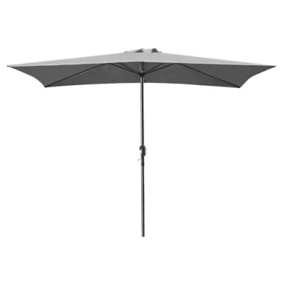 Imagen de Acomoda Textil Sombrilla de Jardín Forro Anti UV 200 x 300cm Parasol Aluminio con Manivela, Toldo Rectangular para Patios y Terrazas. (Gris)