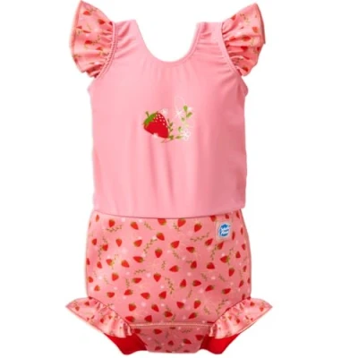 Imagen de Splash About Happy Nappy bañador con Volantes, Strawberry Field, 2 3 años